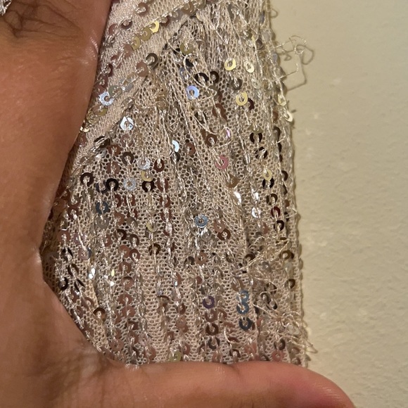 AQUA gold Sequin Romper jumpsuit - Picture 5 of 5